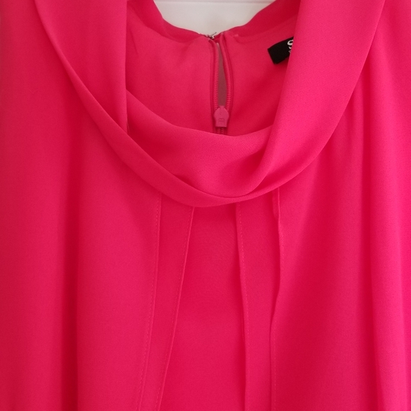 Sleeveless tulip collar chiffon dress - Picture 4 of 7